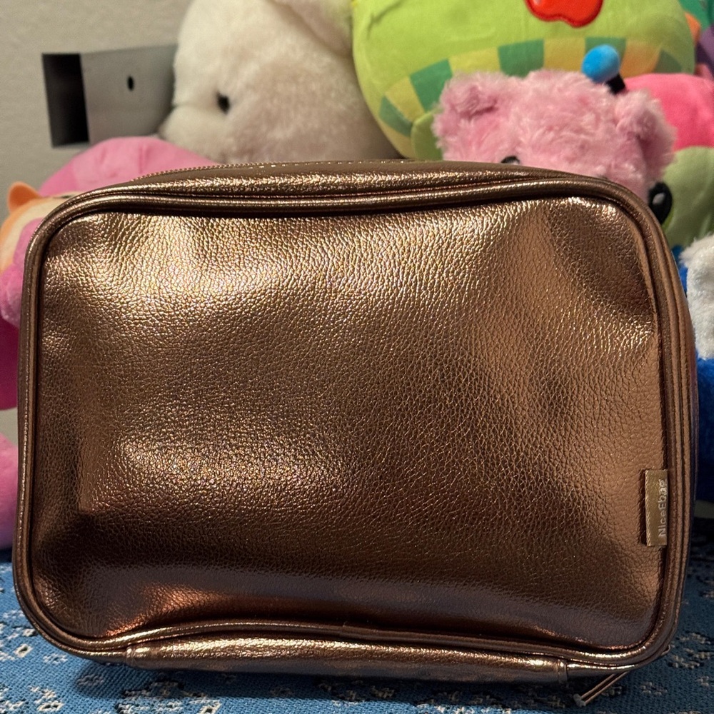 Metallic Bronze Cosmetic Bag Set - 3-Piece - New Without Tags